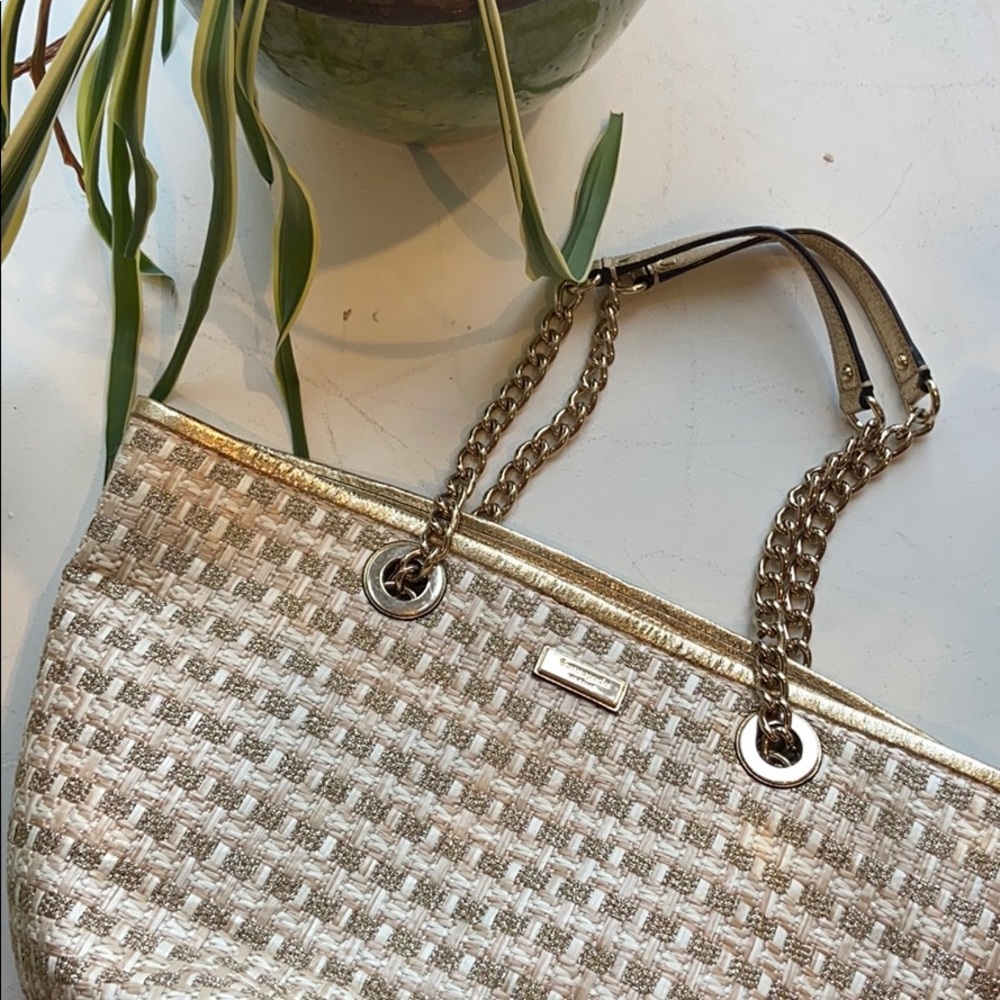 Kate Spade Metallic Woven Tote